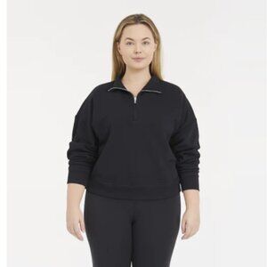 Victoria Secret PINK Black Quarter Zip Sweatshirt Size XXL NWT